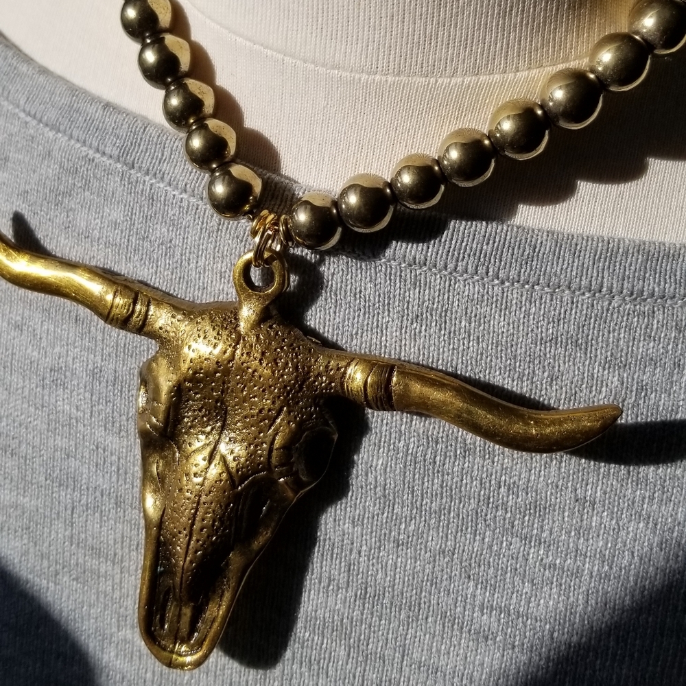 ✨️♉️Taurus the Bull Goldtone Hematite Necklace - Only 1 Available🐂✨️